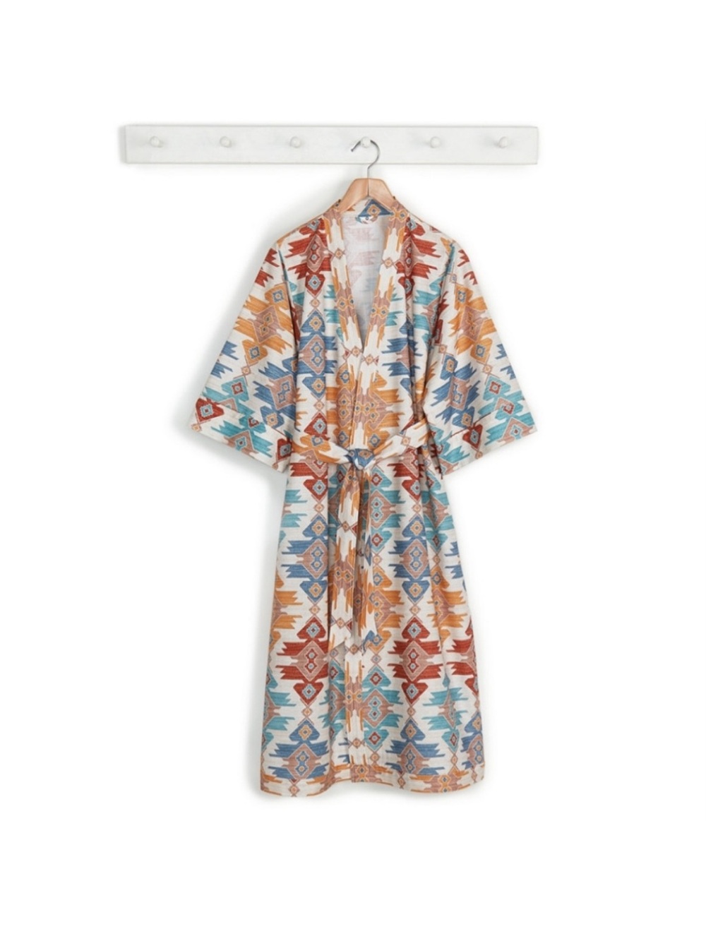NWT Hotel Collection Shash Dine EcoRetreat Aztec Print Cotton Kimono